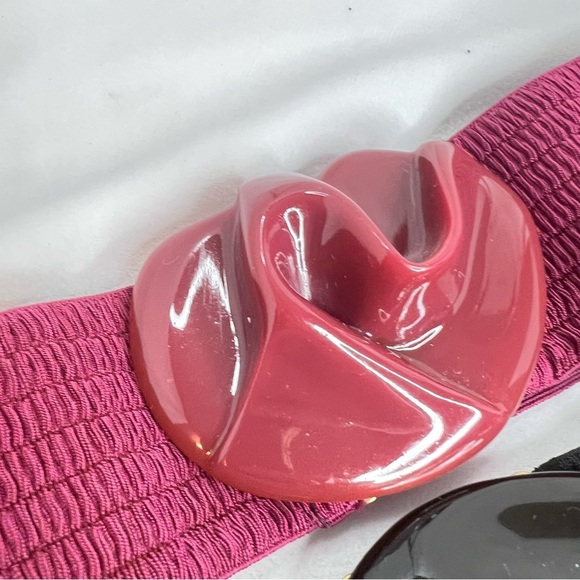 Vintage 80’s CHARMANT of Beverly Hills Elastic Belt with Art Deco Resin Buckle main image 5